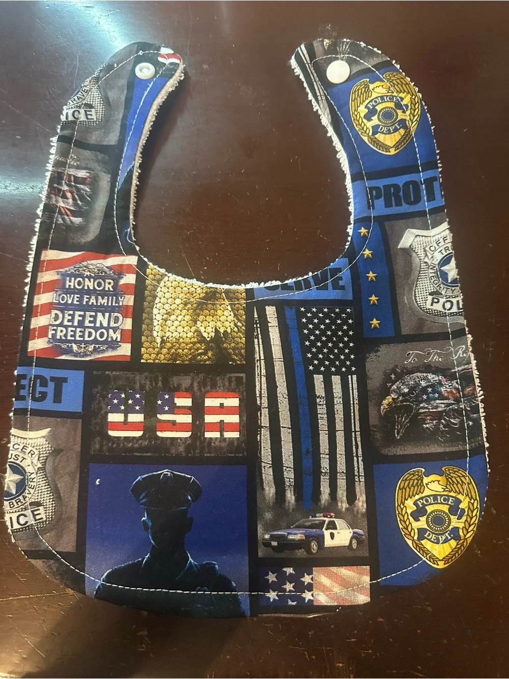 Handmade Police bib